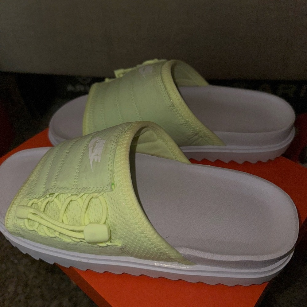 Nike Neon Yellow Slide Sandals